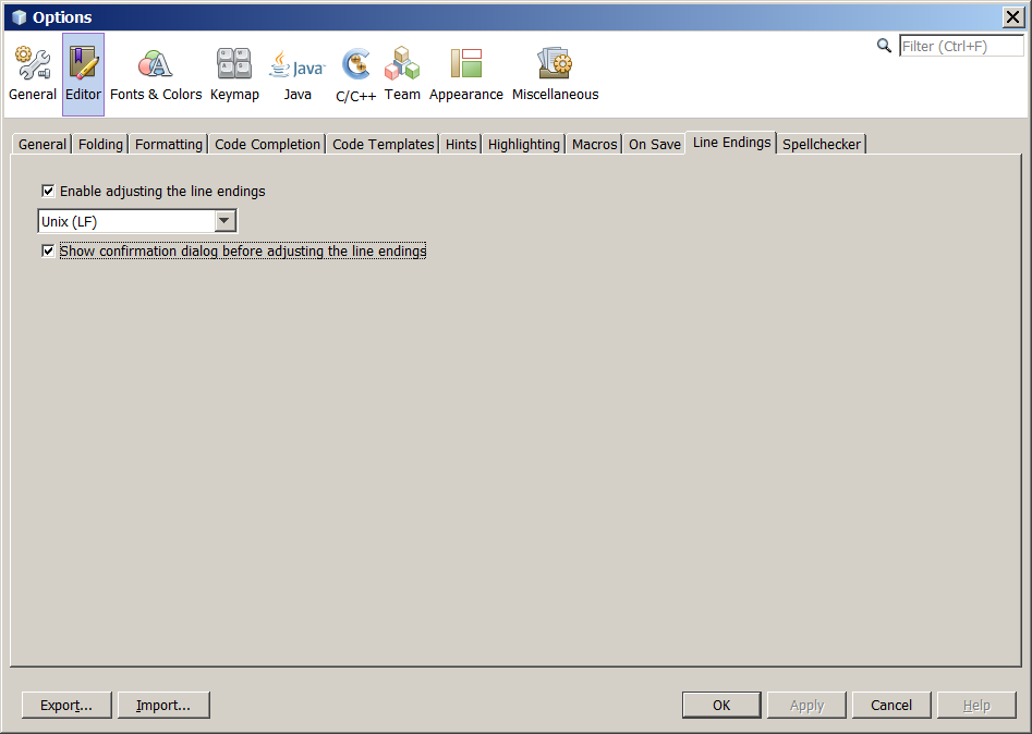Configuration Window