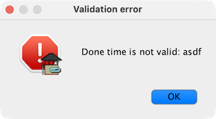 Chapter 5 validation error dialog