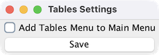 tables menu