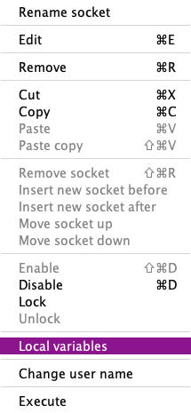 Chapter 8 local variable menu item