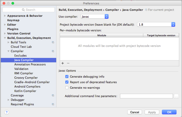 IntelliJ build java SDK prefs
