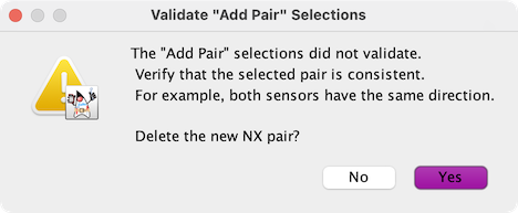 NX validation dialog