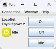 Power control panel showing Idle pushbutton